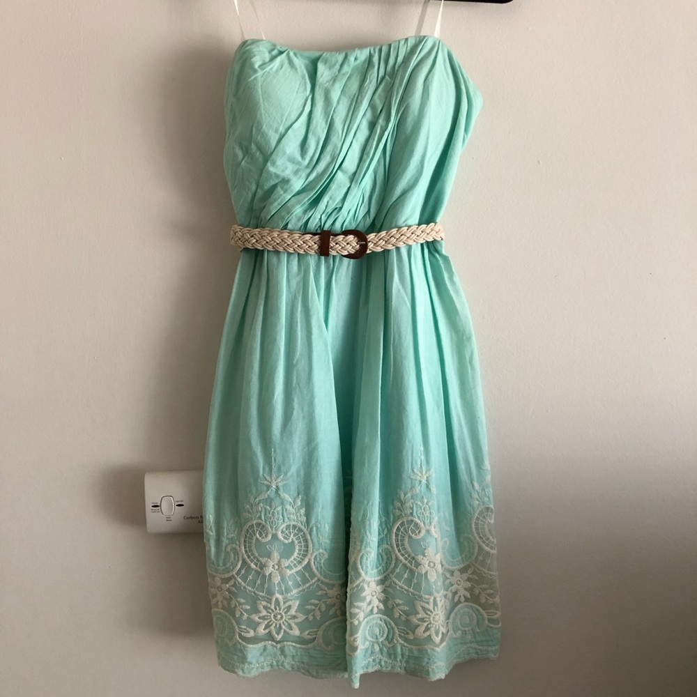 Jodi Kristopher teal dress